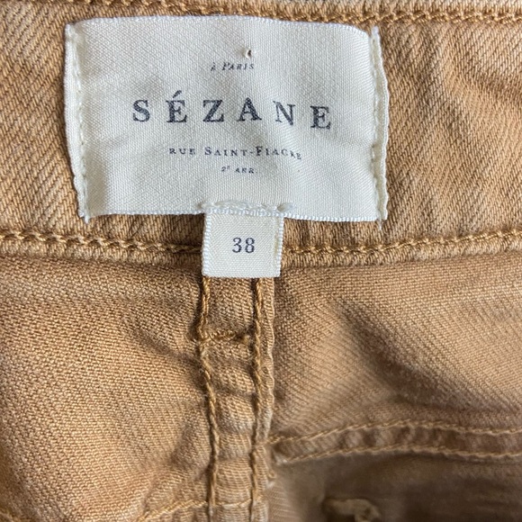 Sezane High Rise Denim Pants Womens 28 Neutral Classic Minimalist - Picture 3 of 3